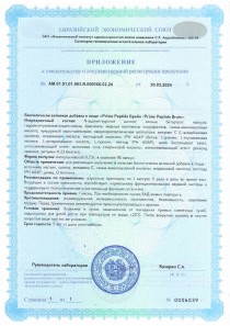 Сертификат соответствия Prime Peptide Brain — официальное подтверждение качества и безопасности продукта